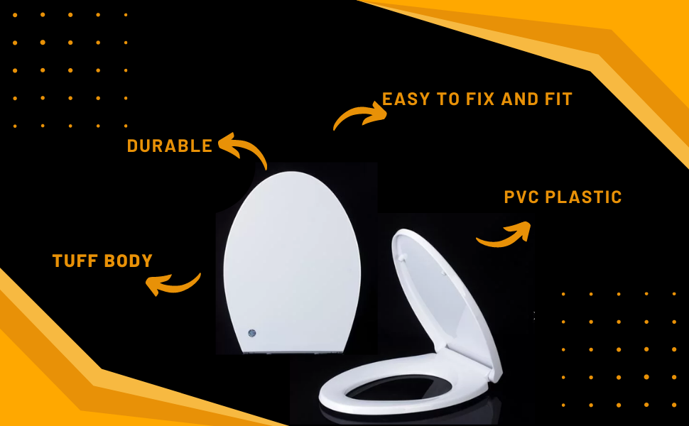 Zap Deluxe Series White Toilet Standard Seat (PVC Plastic) Toilet Commode Seat Cover Amazon.in