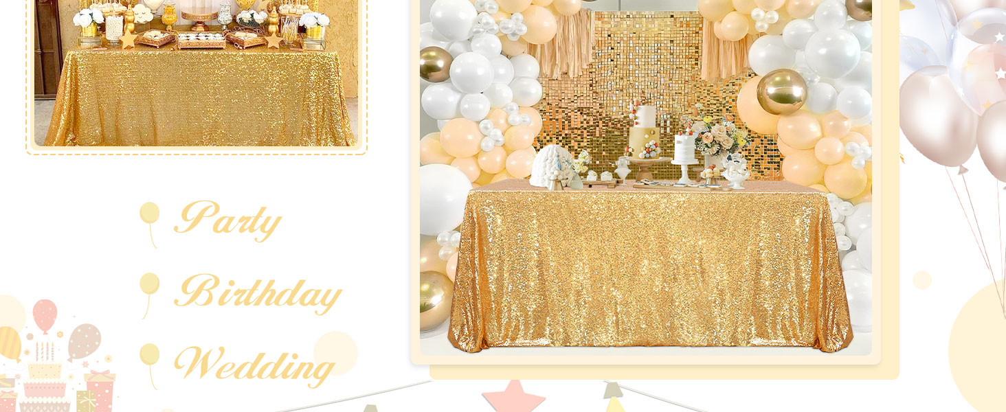 gold sequin tablecloths