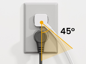 45° right angle flat plug extension cord