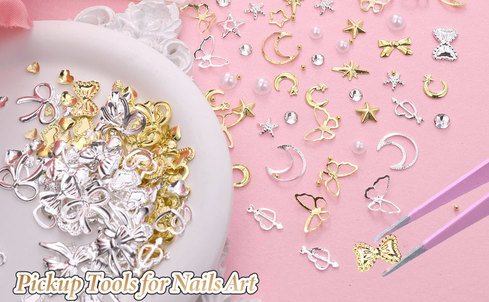 3 Boxes Nail Bows and Rhinestones