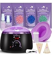 Waxing Kit -Digital Wax Warmer Machine for Hair Removal with 4 Packs of Hard Wax Beads & Silicone...