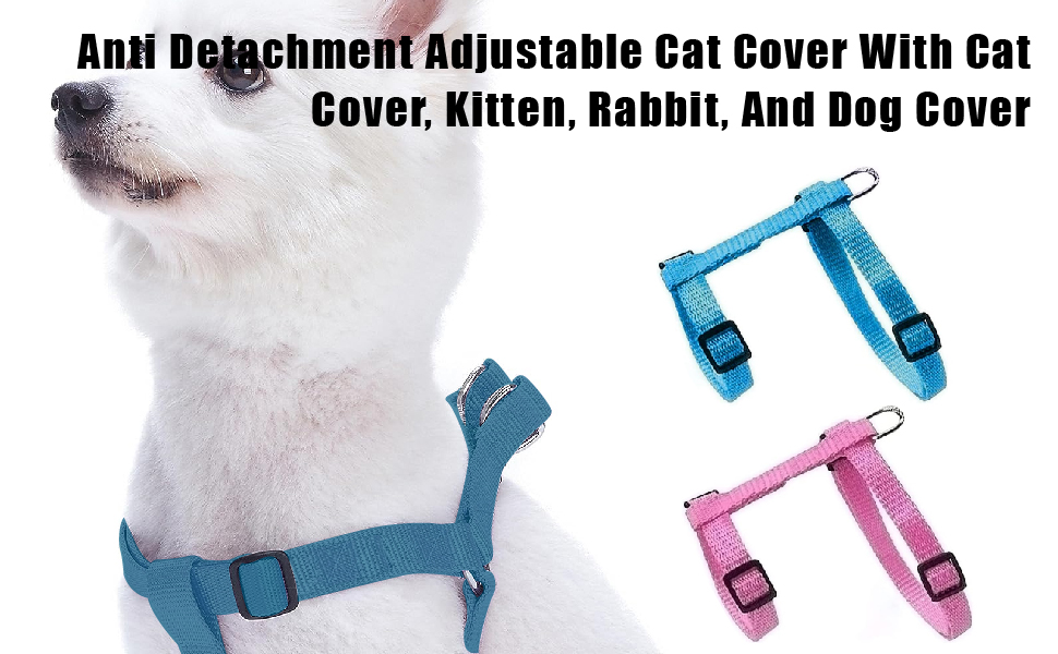 Pack of 2 Cat Harness Large Cat Harness Cat Harness with Lead Escape Proof Adjustable Cat Lead with Harness for Cats Cat Harness Kitten for Small Cats Rabbits and Dogs 10 Pack of 2 cat harnesses, large cat harness, cat harness with