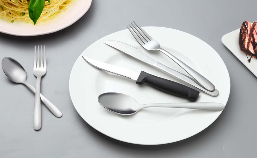 Cutlery Set, Pleafind 72 Pieces Flatware Set For 12 Person, Silverware