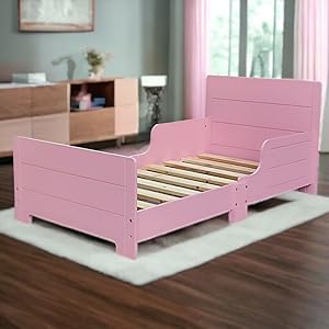 classic wooden toddler kids bed safety side guard rail girl boy junior bedroom