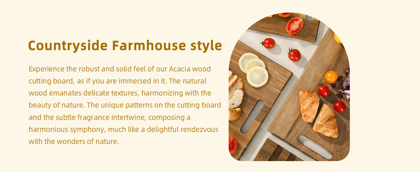 YSTKC Acacia Wood Cutting Board Set