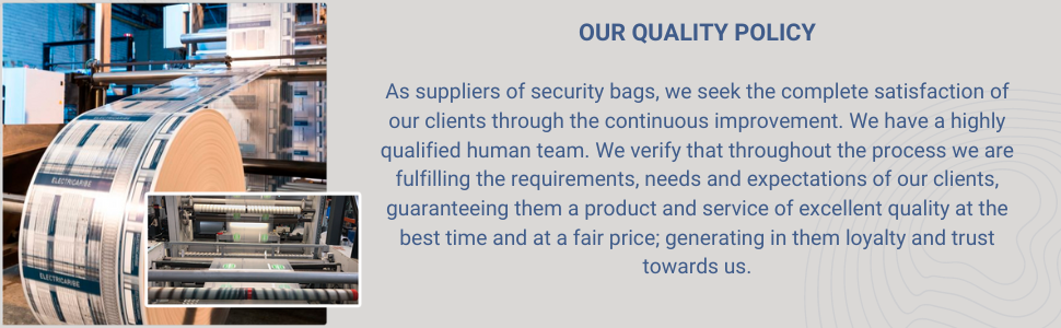 OURT QUALITY POLICY - PLASTIC BAGS, IMPROVMENT, BEST PLASTIC BAGS, BEST MATERIALS