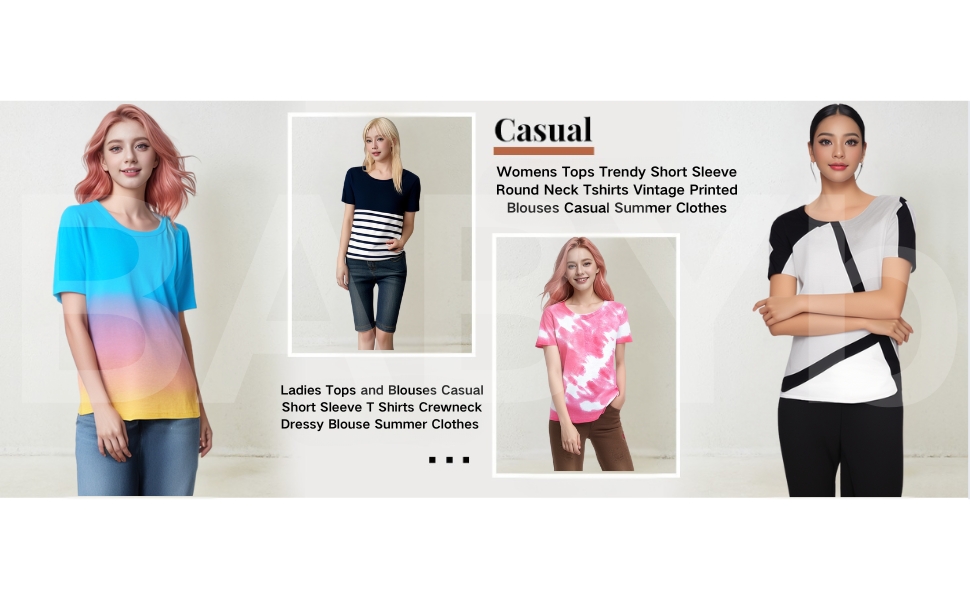 Beach Vacation Clothes for Women Womens Summer Tops Holiday Tunic Tops for Women Loose Fit Dressy