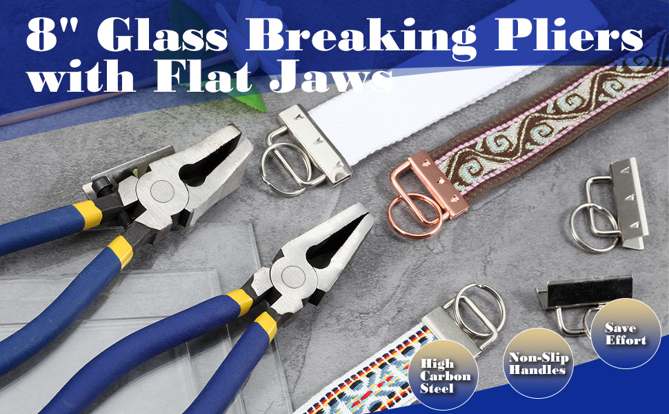 SPEEDWOX Glass Pliers Flat Jaws 8 Inches Glass Breaking Pliers Stained