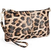 YALUXE Genuine Leather Wristlet Handbags Purses Cell Phone Pocket Clutch Wallet Crossbody Bags fo...