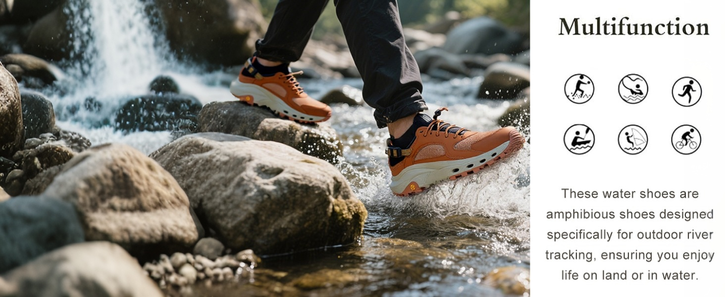 Mens Amphibious Water Shoes Outdoor Hiking Sandals Quick Dry Swim Beach Aqua Shoes