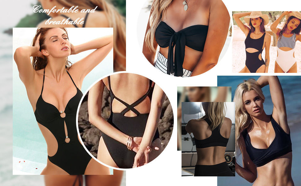 【値下】 Ami Black stretch nylon swimsuit Black Ami De Coeur Swimsuit | LEISURE CENTER