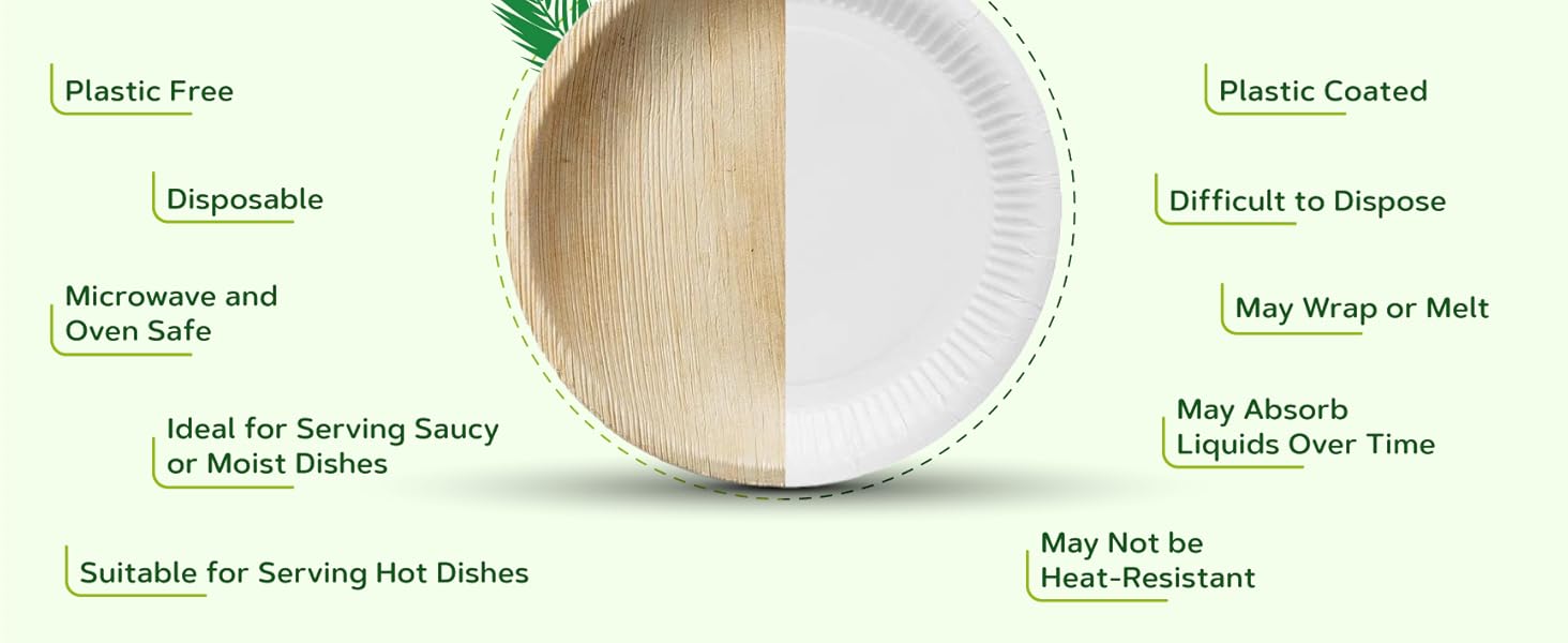 microwave camping deep unbreakable heavy duty bowl disposables kitchen palm leaf