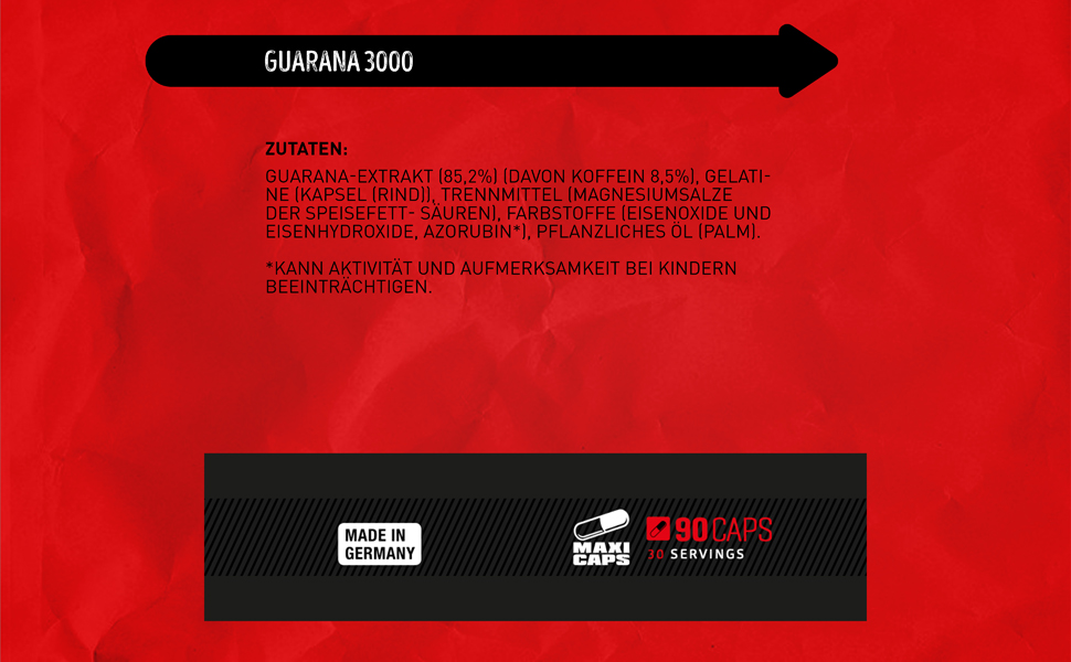 Body Attack Guarana 3000, High Dose Guarana Engery Caps, 300 mg ...