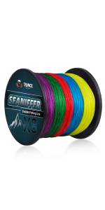 Braided Fishing Line - 8 Strands Ultra Strong Line -  12LB(5.4kgs)/0.09mm/0.4# / Rainbow/546Yds(500M)