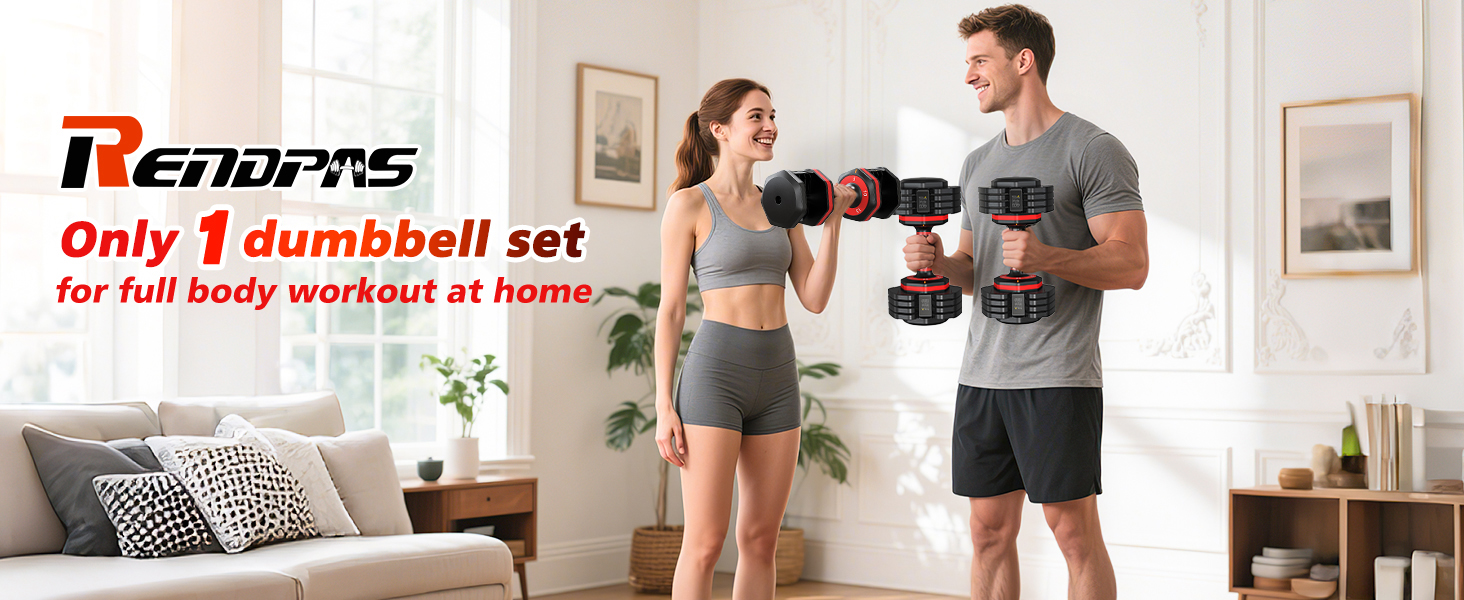 Adjustable dumbbell set