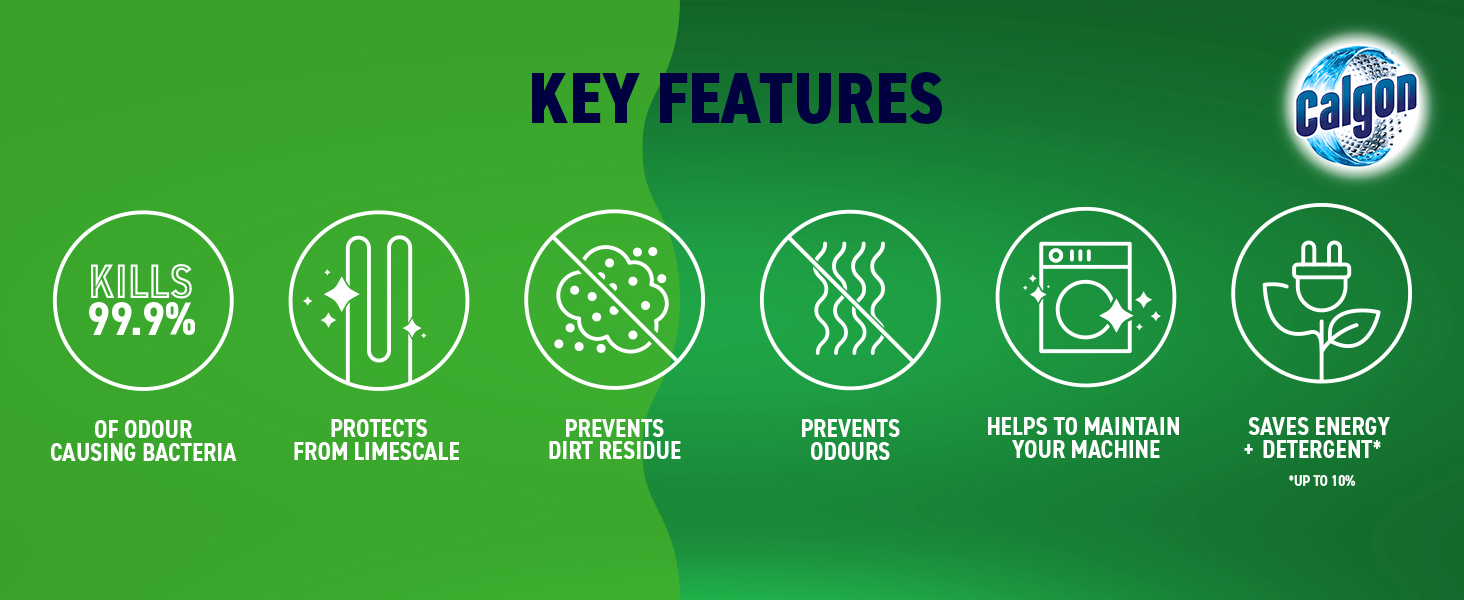 Calgon Hygiene Plus Washing Machine Cleaner & Limescale Remover, Water