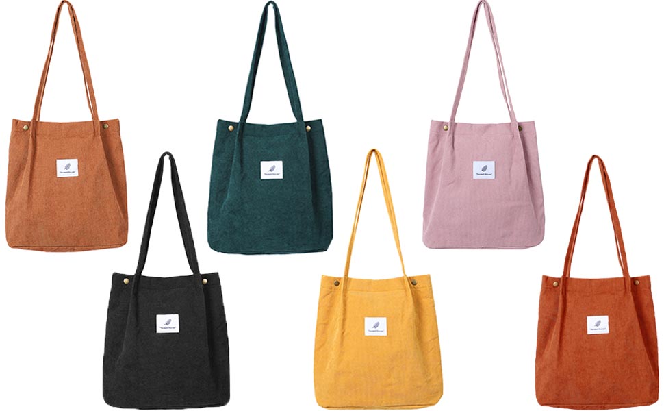 WantGor Corduroy Totes Bag Women's Shoulder Handbags Big Capacity