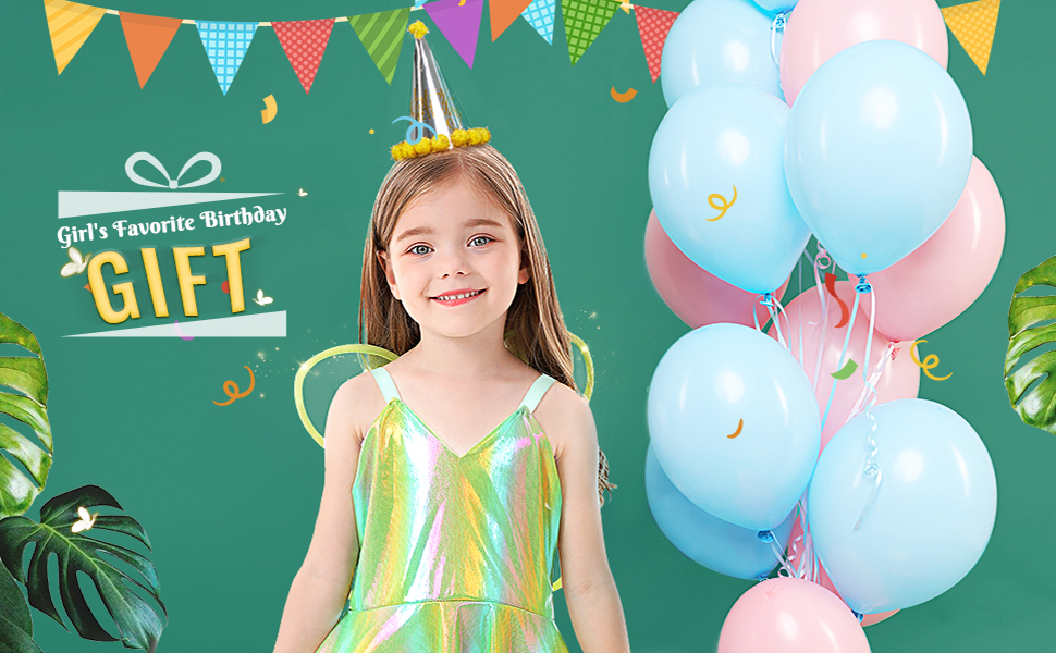 Jeowoqao Princess Dress for Girls Fairy Costume, Girls