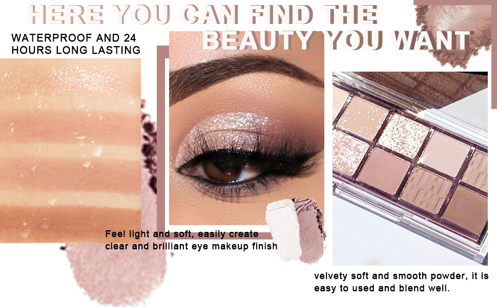 10Colors Rose Gold Brown Colorful Eyeshadow Makeup Palette