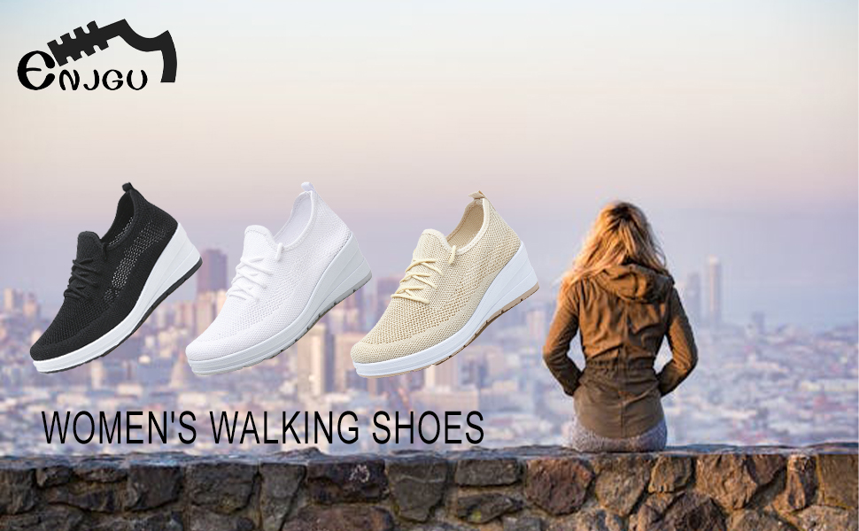 Womens Ultra-Light Stretchy Mesh Wedge Orthopedic Sneakers