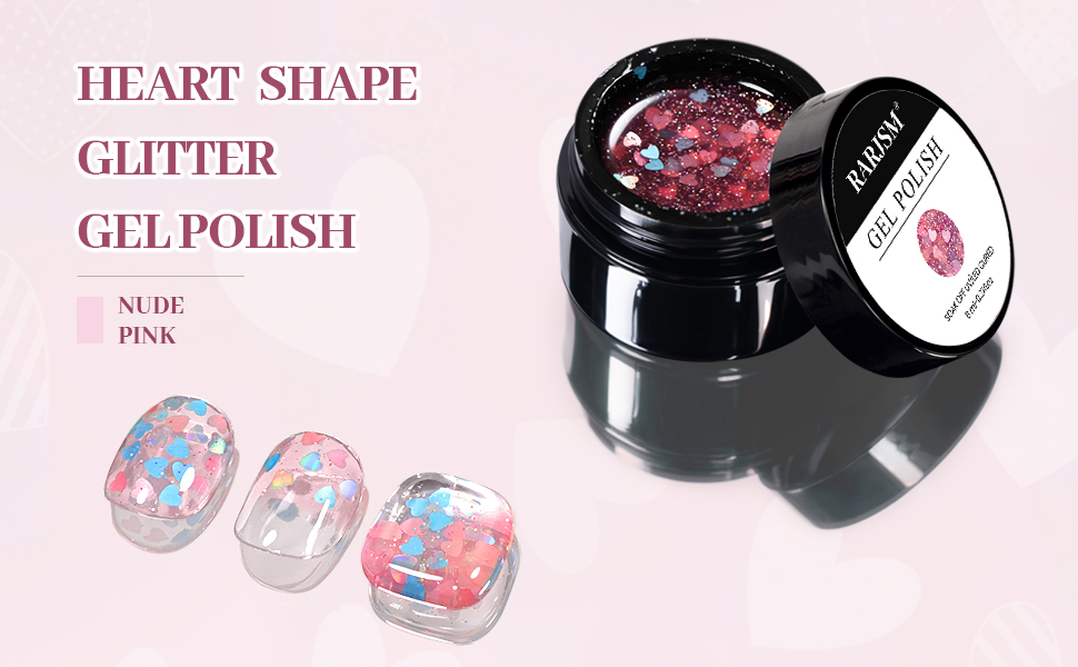 heart shape glitter gel nail polish 1pcs