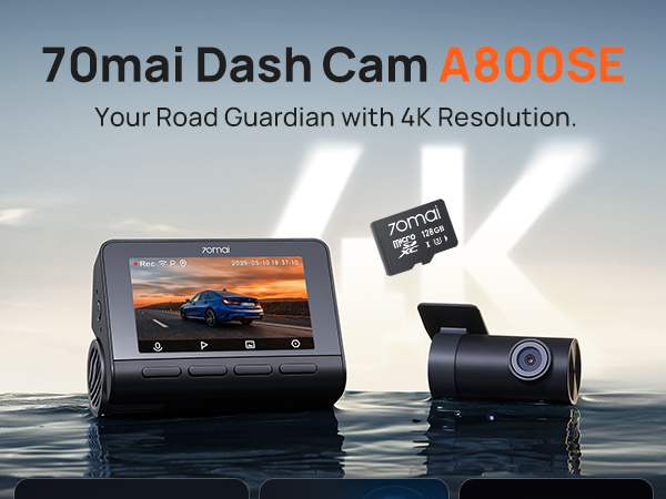 70mai 4K A800SE ダッシュカメラ 本体 楽天市場】【4K画素超強暗視+128GB SDカード付属】 70mai Dash