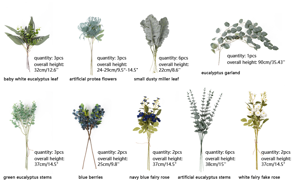 Fake Plant Filler Artificial Greenery Box Set, 28pcs with 8