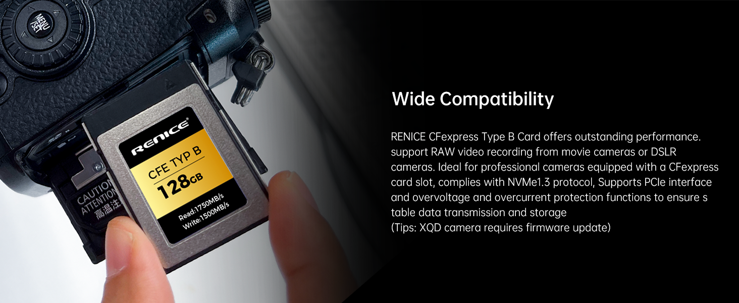 RENICE CFexpress Type B 128GB Memory CardUp to 1750MB/s