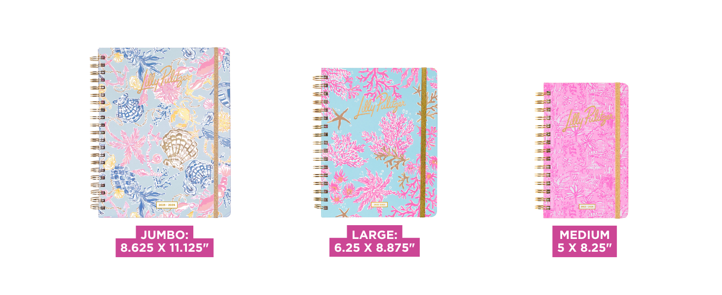 lilly pulitzer planner planners agenda calendar cute pattern with pocket stickers weekly monthly 