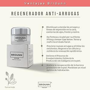 bridunn, skincare, antiarrugas, efecto botox, crema botox, regalo mujer 40 años, crema facial