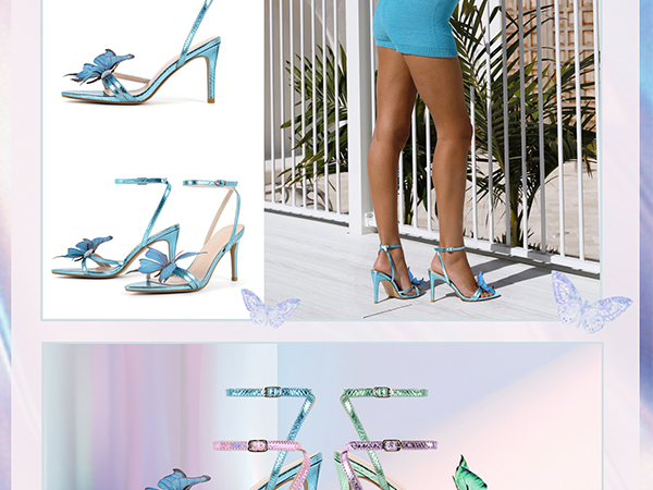 Blue Butterfly ミスコンヒール L Blue Butterfly ミスコンヒール L Blue Butterfly ブルー