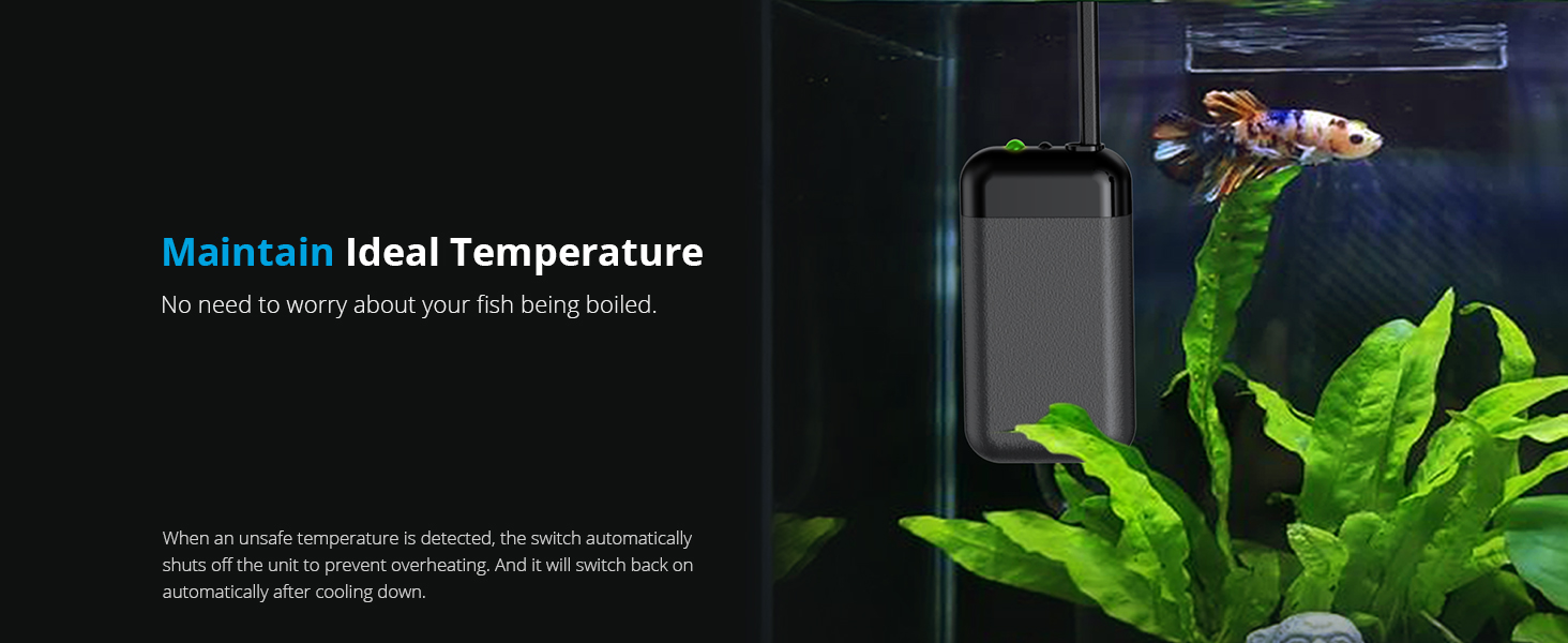 NICREW Mini Aquarium Heater, Submersible Fish Tank Heater For Small