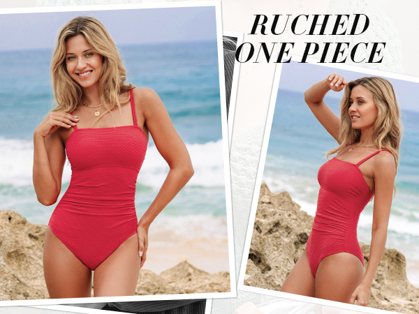 CUPSHE Women's One Piece Swimsuit Tummy Control Ruched