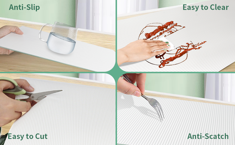 Origuuds Drawer Liners, NonAdhesive Shelf Liner, Waterproof AntiSlip