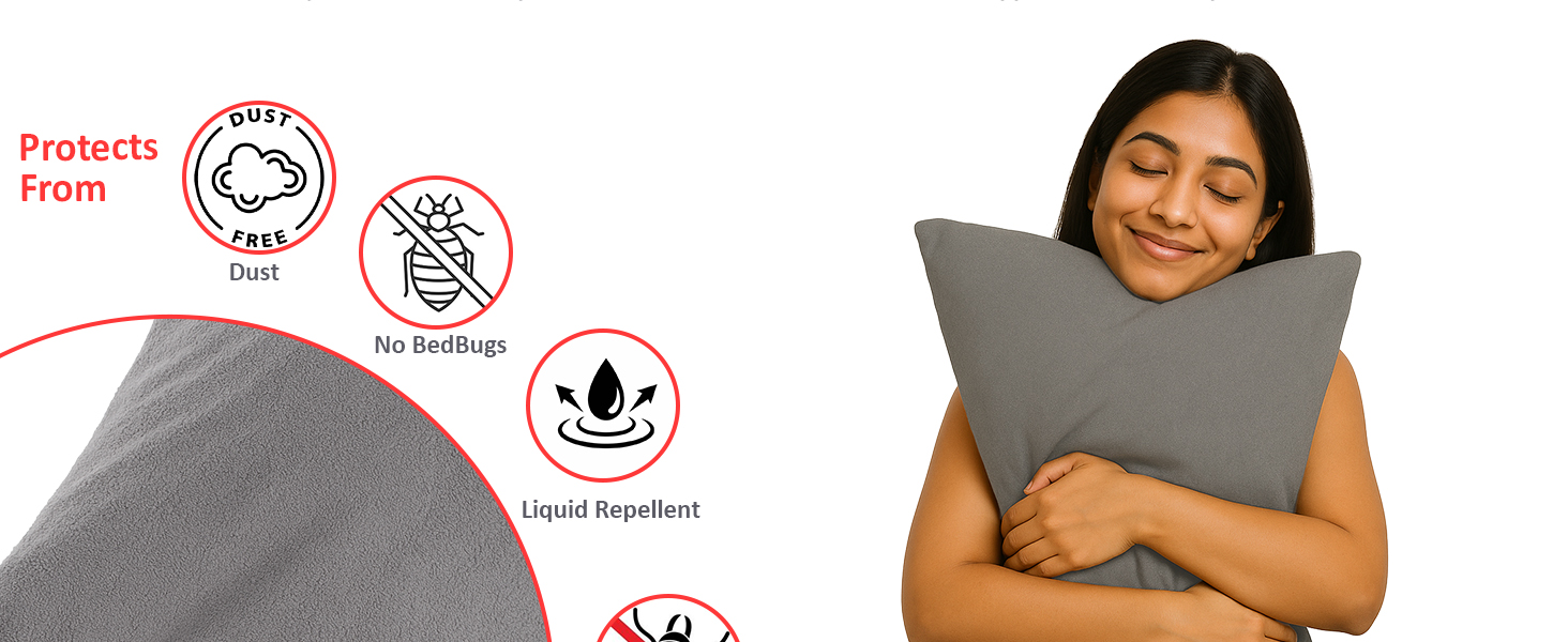 pillow protector, pillow protector waterproof, pillow protector cover, waterproof pillow cover