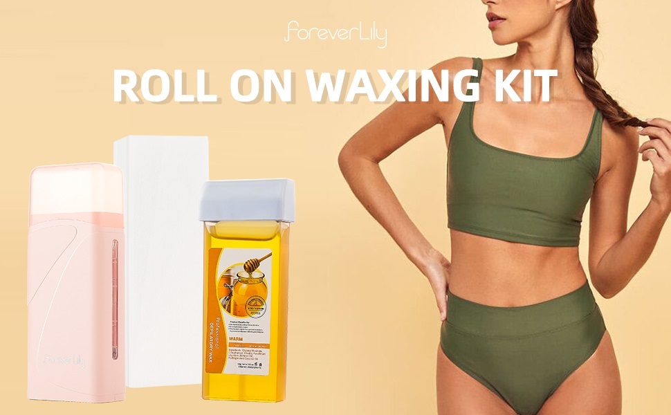 Roll on Wax Kit for Hair Removal, Wax Roller Kit with Wax