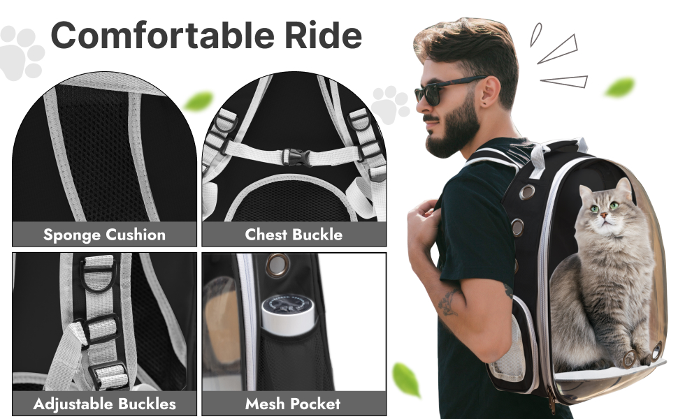 BackyardPet Cat Backpack Carrier Bubble Travel Bag, Airline Approved Backpack for