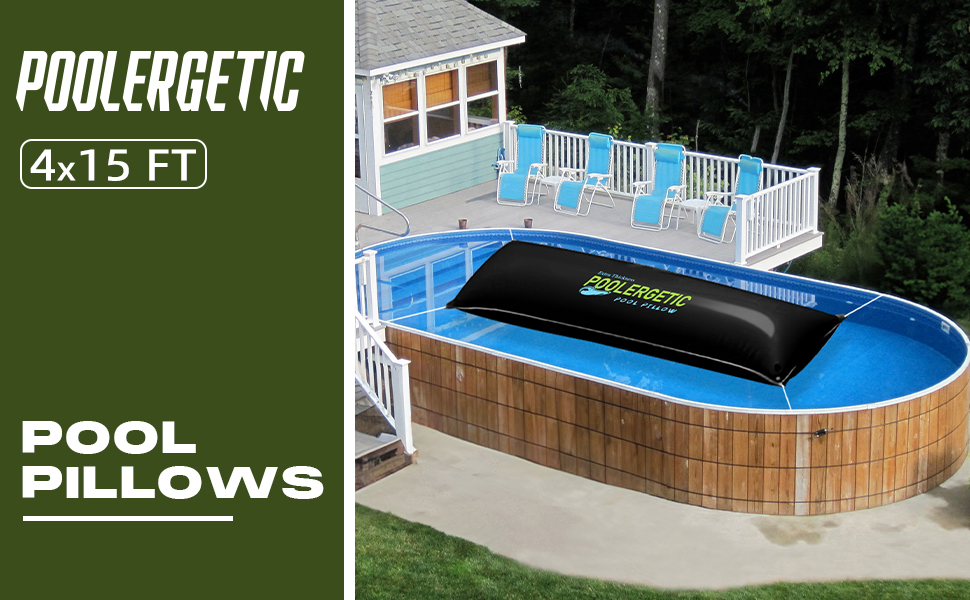 Poolergetic 4x15 Ft Pool Pillow for Above Ground Pools