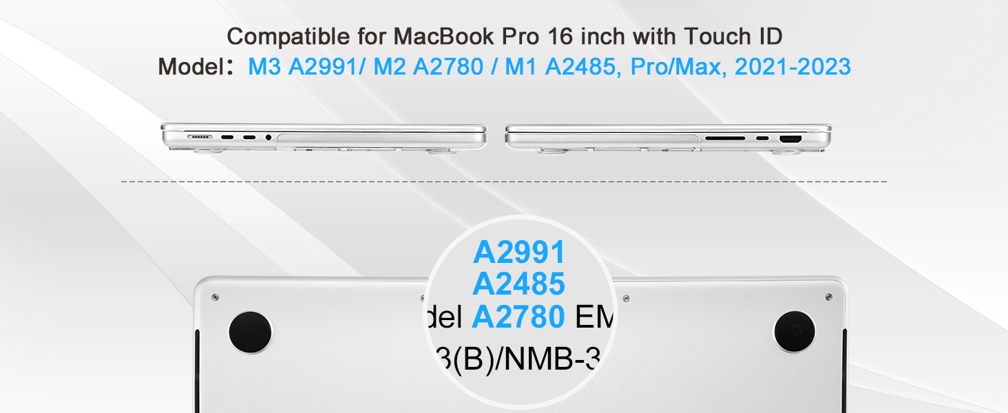 EooCoo Hard Case Clear Compatible for Newest MacBook Pro 16 Inch Case