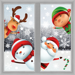 Christmas window clings