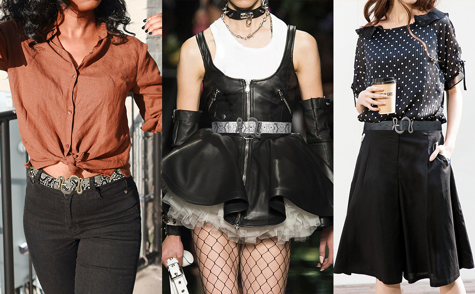 womens snake buckle belt