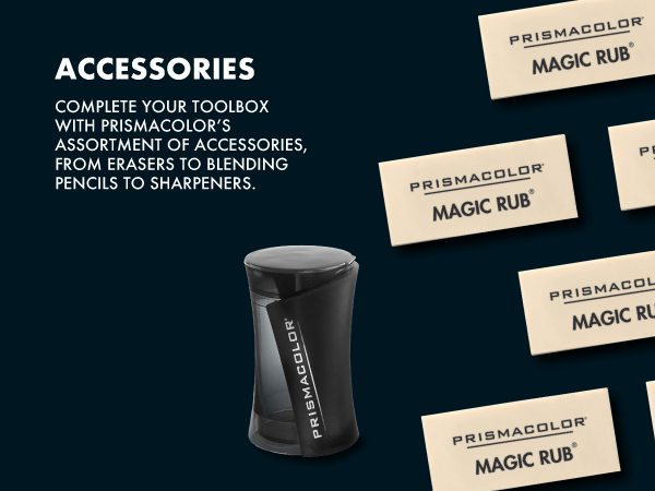  accessories prismacolor sharpener eraser blend shade assortment toolbox artist art class kids adult