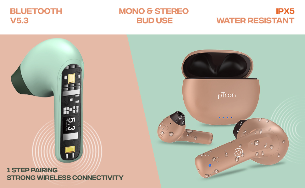 pTron Bassbuds NX bluetooth headphones