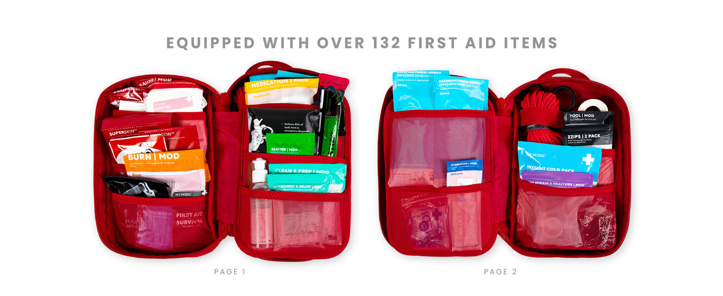 Equipped with over 132 first aid items