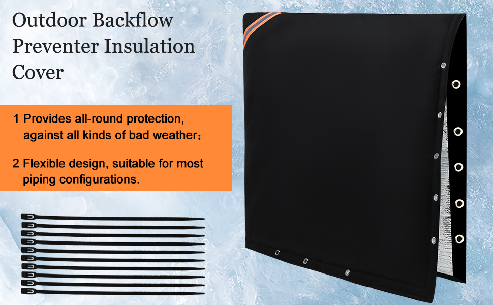 Outdoor Backflow Preventer Cover Insulated Pouch Black Sprinkler