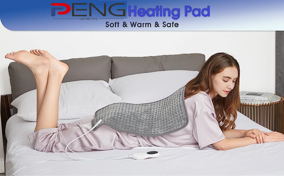 Heating Pad, Heating Pad for Back Pain Relief, Fast Heat Electric Heat