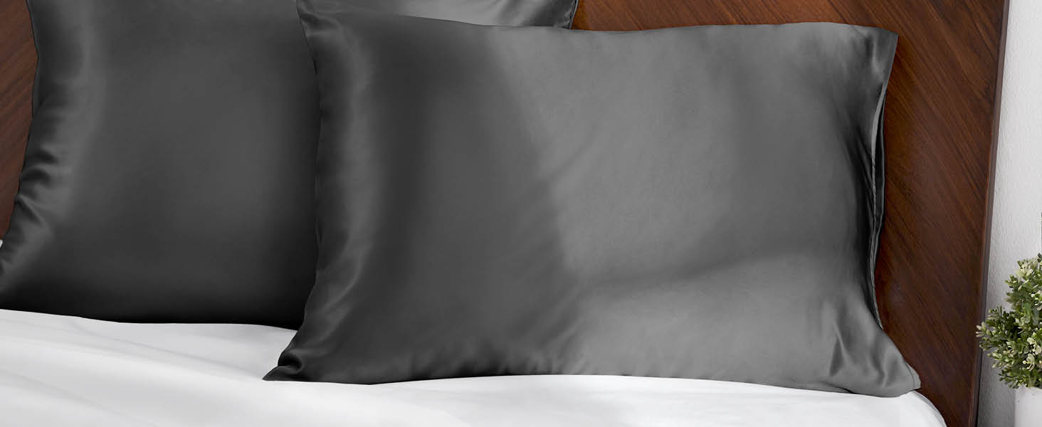 Bare Home Poly Satin Pillowcases for Hair and Skin 2 Pack Standard
