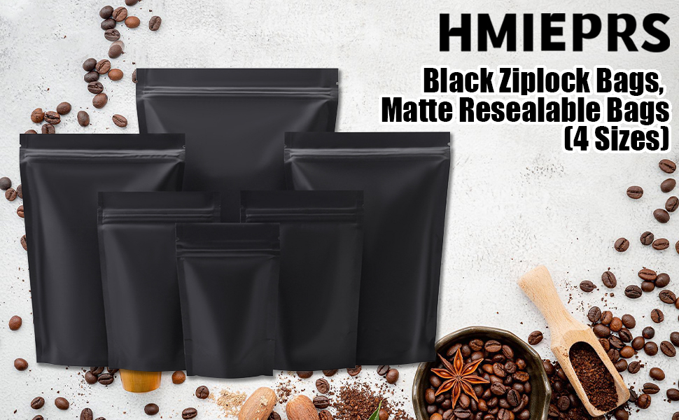 HMIEPRS 120Pcs Foil Ziplock Bags with 120 Sticky Labels, Resealable