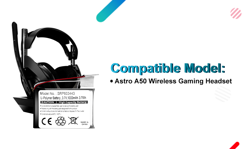 WUHAO for Astro A50 Wireless Gaming Headset Replacement