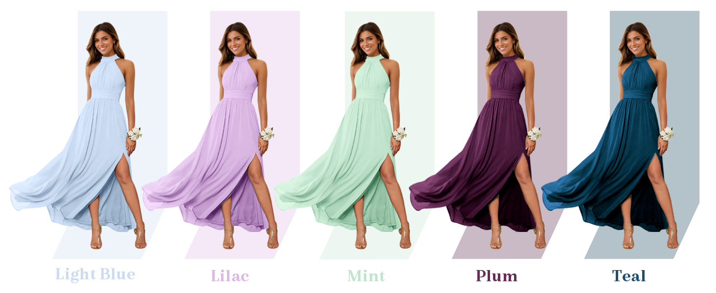 halter bridesmaid dresses for women